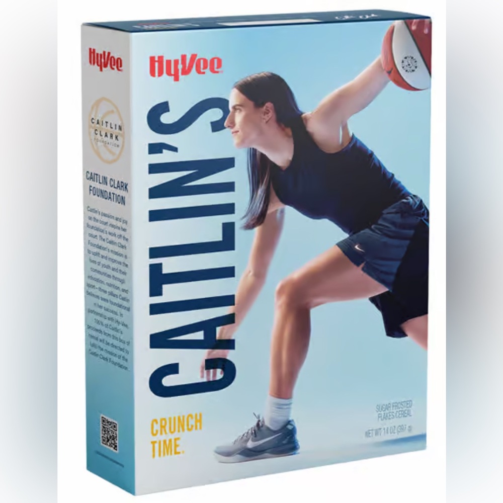 Caitlin Clark’s 2nd  Hy-Vee Crunch Time Cereal Box NEW NEW